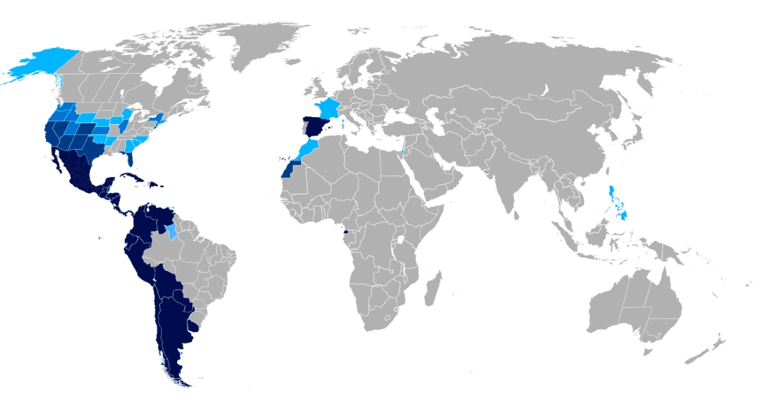 1280px Hispanophone global world map language