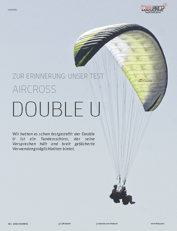 Test Air Cross Double U  Gleitschirm Motorschirm Free Aero Magazin