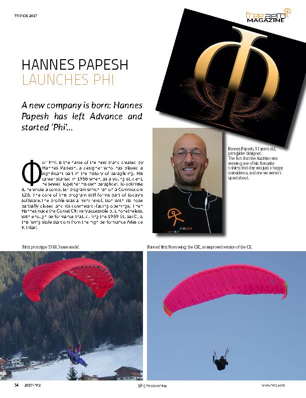 Free Aero Magazine for Paragliding and Paramotoring: Hannes Papesh